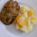 Kuhan krompir in koleraba, polpeti ( ostankov govedine)