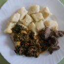 Parmezanovi njoki, blitva s paradižnikom,  govedina iz juhe