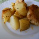 Piščančji cordon bleu iz pečice, pečen krompir