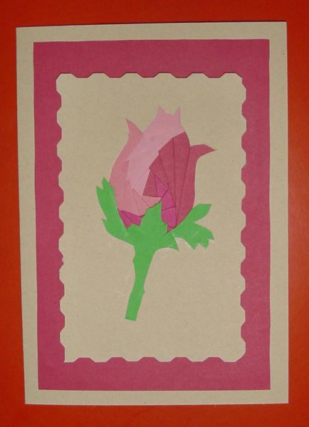 Iris folding - motiv vrtnice