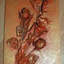 Slika na iverki - posušene vrtnice