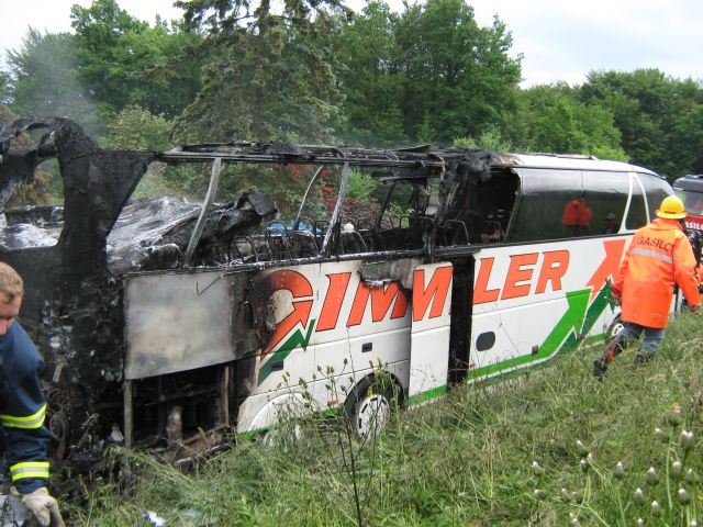 Požar avtobusa Ključice - foto