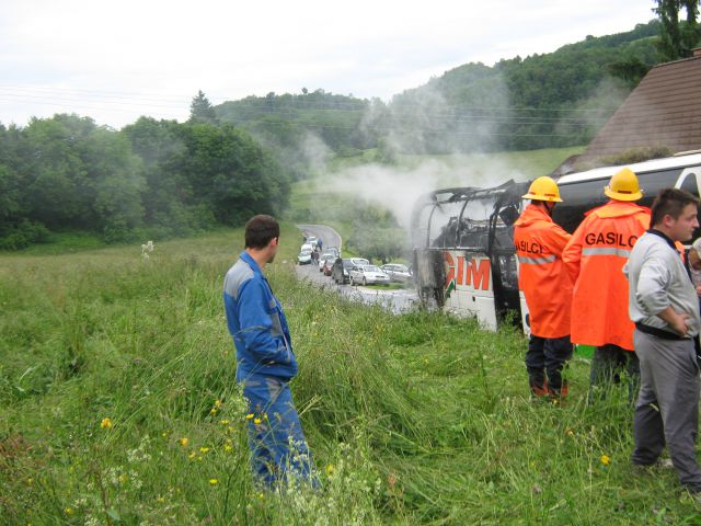 Požar avtobusa Ključice - foto