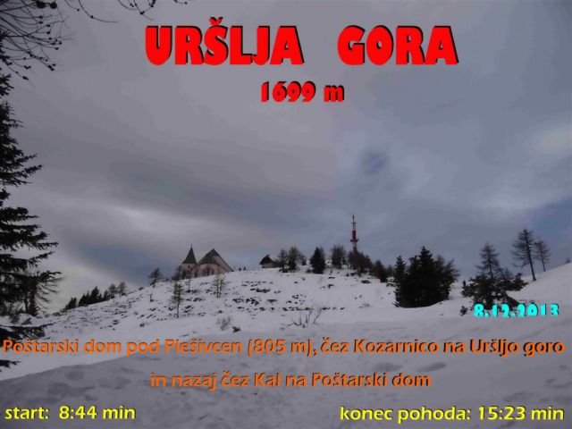 Poštarski dom-Uršlja gora(1699m)-8.12.2013 - foto