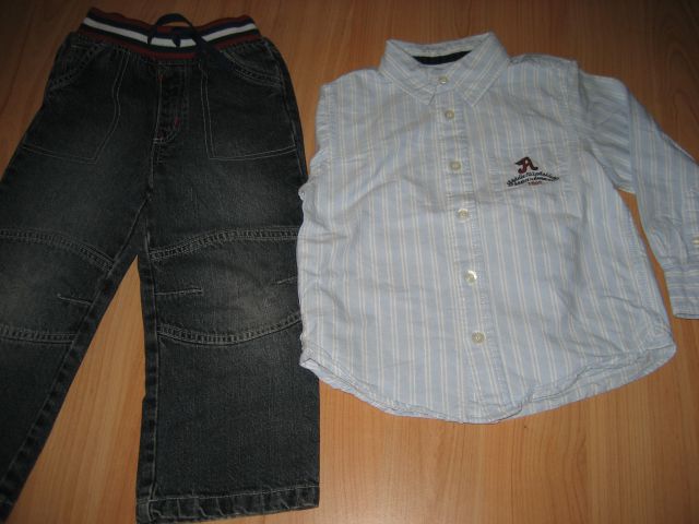 104 jeans hlače in srajčka h&m