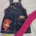 Jeans obleka in pripadajače nogavice 4,5€