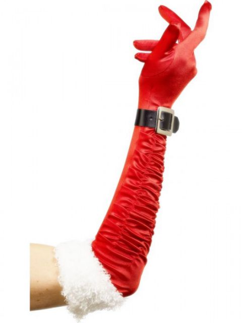 Božične dolge rdeče rokavice