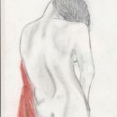 Red shy (charcoal + pastel)