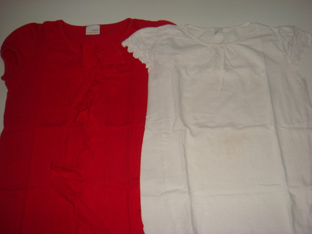 Majčka kratek rokav Next 152 (rdeča) in Zara 152 (bela), posamezno 1,5€