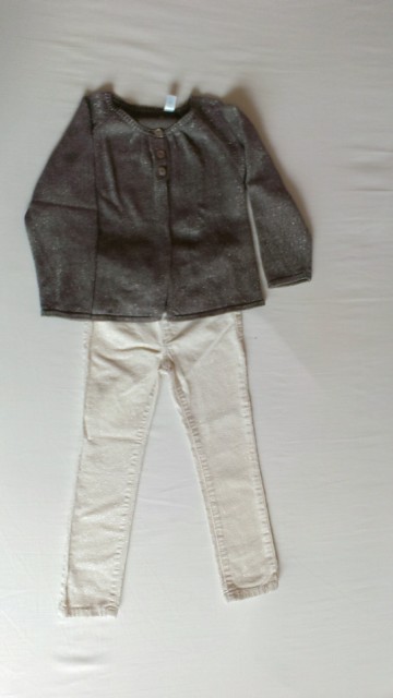 Okaidi jopica & H&M NOVE žametne hlače z bleščicami