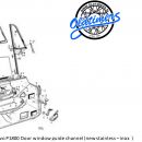 Volvo P1800 Door window guide channel (new stainless – inox  )