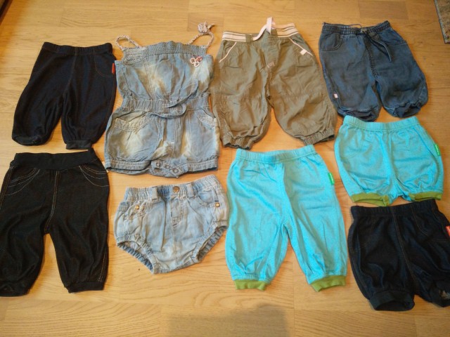 Kratke in dolge hlače za deklico 3-6 mes / 62 - foto