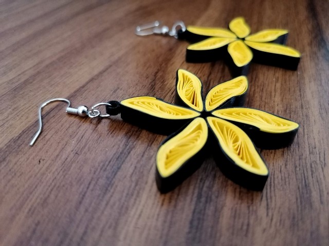 Quilling uhančki rožice - foto