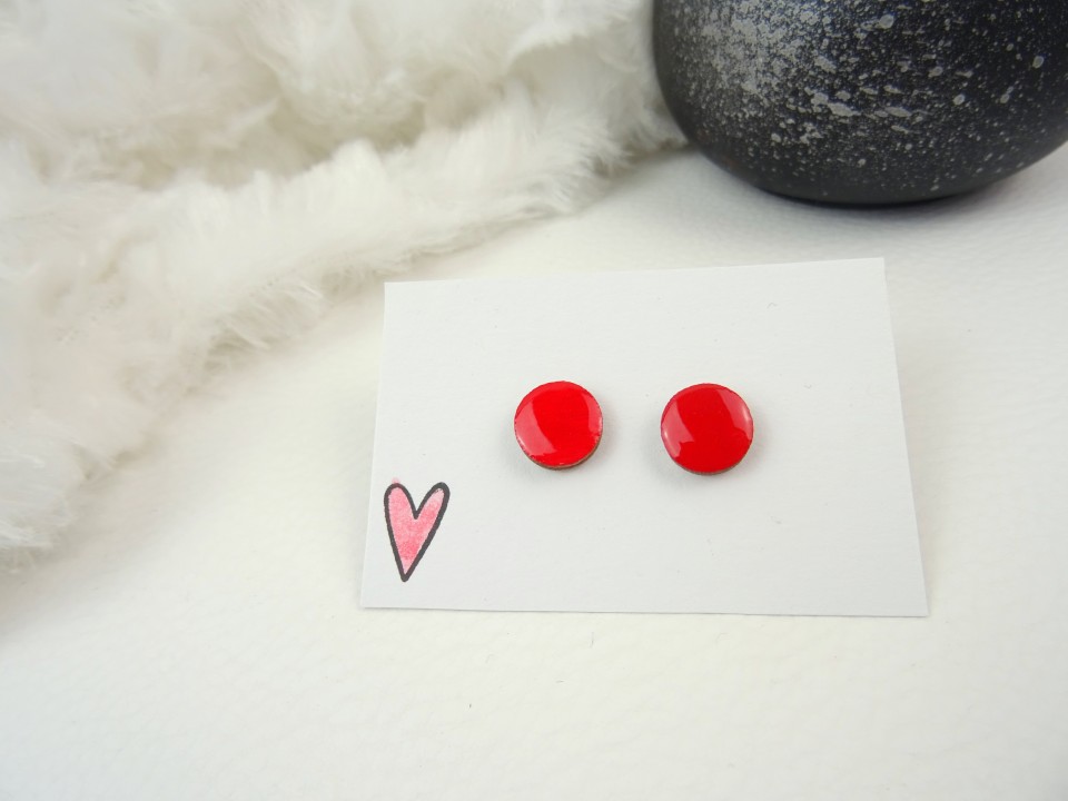 Rdeči leseni uhančki - 5eur+ptt