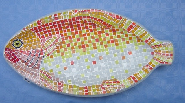 Keramičen pladenj z  mozaikom 50 cm
