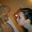 me and god looking each other