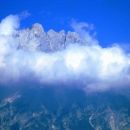 pogled iz Monte Rite na vrhove Dolomitov nad Cortino