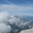 Razgled z vrha Škrlatice proti Vršiču, Kranjski Gori...