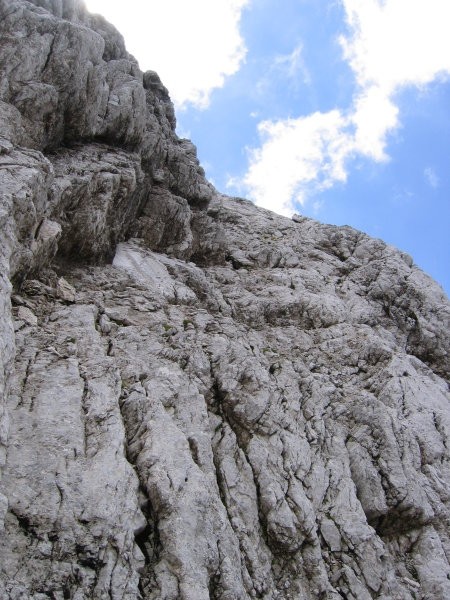 Gredina, po kateri poteka pristop na V Koncu špico, od blizu