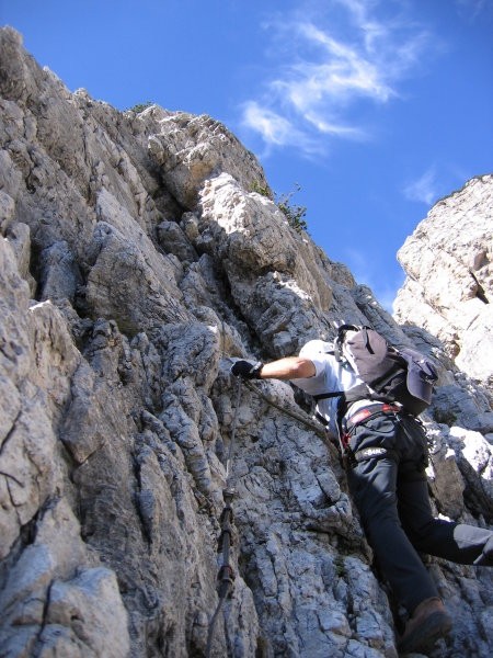 Plezanje v ferrati Ettore Bovero na Col Rosà