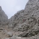 Planinci na poti skozi Turski žleb