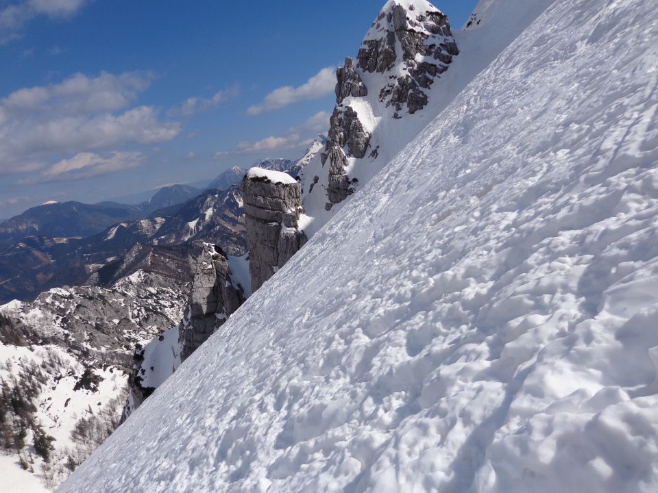 Begunjščica - centralna grapa, 19.03.2014 - foto povečava