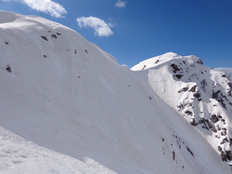 Begunjščica - centralna grapa, 19.03.2014 - foto povečava