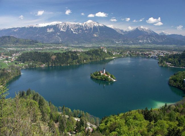 upper carniola mountains with bled lake